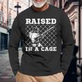 Raised In A Cage Baseball Coach Catcher Pitcher Long Sleeve T-Shirt Gifts for Old Men