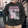 Sculpture Letter Graphic Cute Intense Feelings Long Sleeve T-Shirt Gifts for Old Men