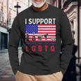 Support Lgbtq Liberty Guitar Beer Trump And Quesadilla Long Sleeve T-Shirt Gifts for Old Men