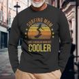 Surfing Mom Surf Fan Surfer Quote Slogan Sayings Long Sleeve T-Shirt Gifts for Old Men