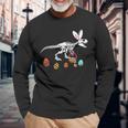 T Rex Easter Skeleton Bunny Basket Egg Hunt Easter Day Long Sleeve T-Shirt Gifts for Old Men