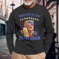 Trump Make 4Th Of July Great Again Drinking Beer Long Sleeve T-Shirt Gifts for Old Men