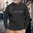 Villain Bad Guy Evil Genius Villainy Antagonist Wicked Long Sleeve T-Shirt Gifts for Old Men