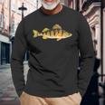 Yellow Perch Fishing Freshwater Fish Angler Long Sleeve T-Shirt Gifts for Old Men