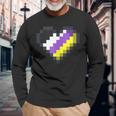 Gaymer Lgbt Retro Pride Gender Non-Binary Gamer Heart Long Sleeve T-Shirt Gifts for Old Men