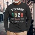 Geboren Im Jahr 1928Intage Hergestellt Im Jahr 1928 Geburtstag Jahrestag 96 Langarmshirts Geschenke für alte Männer