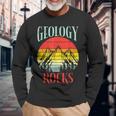 Geology Rocks Mountain Retro Science Pun Geologist Nerd Long Sleeve T-Shirt Gifts for Old Men