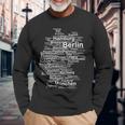 Germany Map Silhouette Towns Cities Berlin Hamburg Travel Long Sleeve T-Shirt Gifts for Old Men