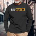 GILF Hunter Schwarzes Langarmshirts, Lustiges Design in Gelb und Weiß Geschenke für alte Männer