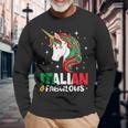 Girl Italian Italy Flag Unicorn Women Long Sleeve T-Shirt Gifts for Old Men