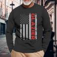 Glazier Us Flag Proud Glazier Usa Glass Artist Long Sleeve T-Shirt Gifts for Old Men