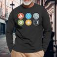 Gloomhaven Elements Symbol Fire Ice Air Earth Light Dark Long Sleeve T-Shirt Gifts for Old Men