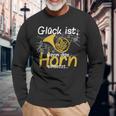 Glück Ist Wenn Das Horn Einsatzt Musician Hornist Langarmshirts Geschenke für alte Männer