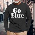 Go Blue Team Spirit Gear Color War Royal Blue Wins The Game Long Sleeve T-Shirt Gifts for Old Men