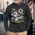 Goat Selfie Solar Eclipse Long Sleeve T-Shirt Gifts for Old Men