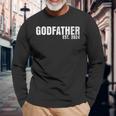 Godfather Est 2024 Father's Day God Dad Announcement Reveal Long Sleeve T-Shirt Gifts for Old Men