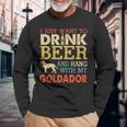 Goldador Dad Drink Beer Hang With Dog Vintage Long Sleeve T-Shirt Gifts for Old Men