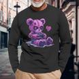 Goth Pastel Cute Creepy Kawaii Gamer Teddy Bear Gaming Long Sleeve T-Shirt Gifts for Old Men