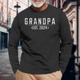 Grandpa Est 2024 First Time Grandfather Promoted Long Sleeve T-Shirt Gifts for Old Men