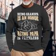Being Grandpa Is An Honor Being Papa Is Priceless Vintage Long Sleeve T-Shirt Gifts for Old Men