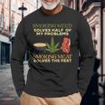 Grilling Solves Half Problems Meat Bbq Barbecue Men Long Sleeve T-Shirt Gifts for Old Men