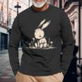 Grunge Bunny Rabbit Cute Goth Alt Losercore Sad Aesthetic Long Sleeve T-Shirt Gifts for Old Men