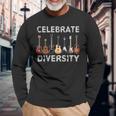 Guitar Celebrate Diversity Long Sleeve T-Shirt Gifts for Old Men