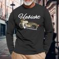 Habicht Motorrad Vintage Design Schwarzes Langarmshirts, Retro Biker Tee Geschenke für alte Männer