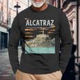 Hand-Drawn Alcatraz Langarmshirts Geschenke für alte Männer