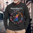 Handball Em 2024 Flag Handballer Sports Player Ball Langarmshirts Geschenke für alte Männer