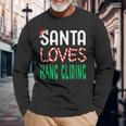 Hang Gliding Christmas Santa Loves Hang Gliding Long Sleeve T-Shirt Gifts for Old Men