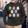 Happy Easter Sunday Fun Decorated Bunny Egg s Long Sleeve T-Shirt Gifts for Old Men