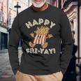 Happy Fri Yay Retro French Fries Friday Lovers Fun Teacher Long Sleeve T-Shirt Gifts for Old Men