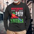 Happy Independence Eritrea Eritrean Flag & Eritrea Map Long Sleeve T-Shirt Gifts for Old Men