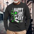 Happy Saint Hat Trick's Day Ice Hockey St Patrick's Long Sleeve T-Shirt Gifts for Old Men