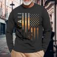 Hawaii Sunset American Flag Honolulu Hawaiian Island Long Sleeve T-Shirt Gifts for Old Men