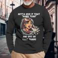 Hawk Tuah And Spit On That Thang Viral Meme Long Sleeve T-Shirt Gifts for Old Men