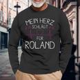 My Heart Beats Fur Roland I Love Roland Langarmshirts Geschenke für alte Männer