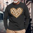 Heart Brown Cow Pattern For Cow Lover Long Sleeve T-Shirt Gifts for Old Men