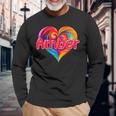 I Heart Love Amber First Name Colorful Named Long Sleeve T-Shirt Gifts for Old Men