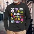 Hello Spring And Easter Day 2024 Bunny Hello Spring Toddler Long Sleeve T-Shirt Gifts for Old Men