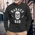 Herren Badass Dad Coolatertag Papa Schädel Langarmshirts Geschenke für alte Männer