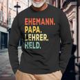 Herren Ehemann Papa Lehrer Held Retro-Jahrgangatertag Langarmshirts Geschenke für alte Männer