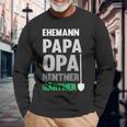 Herren Ehemann Papa Und Opa Sowie Rentner Und Gärtner Im Garten Langarmshirts Geschenke für alte Männer