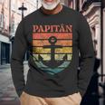 Herren Papa Wortspiel Kapitänatertag Papitän Langarmshirts Geschenke für alte Männer