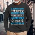 Herren Weltbester Papa Und Genialer Schweißer Schweißen Metallbau Langarmshirts Geschenke für alte Männer