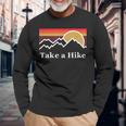 Take A Hike Sunset Graphik Sunrise Hiking Outdoor Long Sleeve T-Shirt Gifts for Old Men
