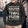 Homme Raleur A Temps Plein Cadeau Humoristique Retraité Papy T-shirt à manches longues Cadeaux pour les vieillards