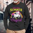 Hope Your Summer Is Magical Last Day Of School Unicorn Long Sleeve T-Shirt Gifts for Old Men
