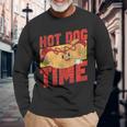 Hot Dog Adult Vintage Hot Dog Time Long Sleeve T-Shirt Gifts for Old Men